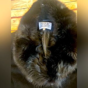 Vintage Bill Blass lambsWool & Cashmere Fox Fur Trench Overcoat Coat 14  Italy